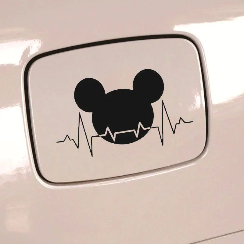 MINISO Disney Mickey Car ECG Cartoon Sticker Scratch Cover Fuel Tank Trunk Decoration Personality Car Sticker Waterproof