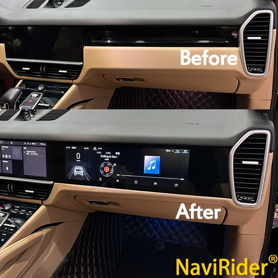 

15-дюймовый автомобильный второй пилотный экран для Porsche Cayenne 2018-2023, развлекательная система, мультимедийный плеер, автомобильный радиоприемник Android, головное устройство