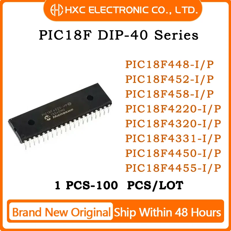 PIC18F448 PIC18F452 PIC18F458 PIC18F4220 PIC18F4320 PIC18F4431 PIC18F4450 PIC18F4455 PIC IC MCU Chip DIP-40