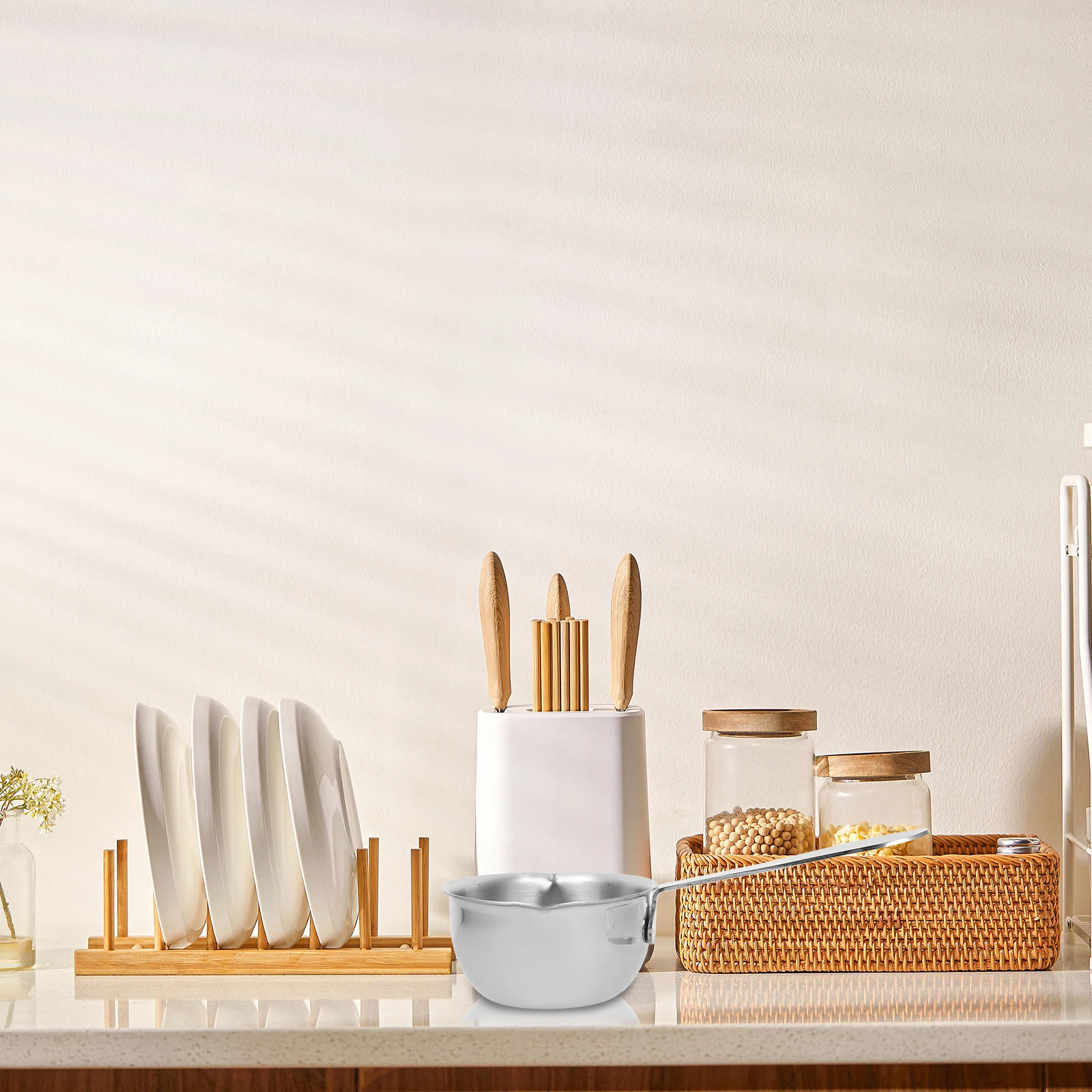 

Mini Stainless Steel Pour Oil Pot Small Sauce Pan Compact Butter Melting Pot Milk Warmer Kitchen Saucepan for Cooking Sauces