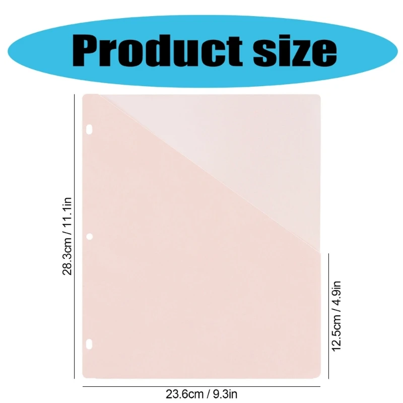 5 ชิ้น 3 หลุม Binder แบ่งกระเป๋าด้านหน้าสำหรับ 3 แหวน Binder Letter ขนาด Binder Divider กระเป๋าเดี่ยว Divider