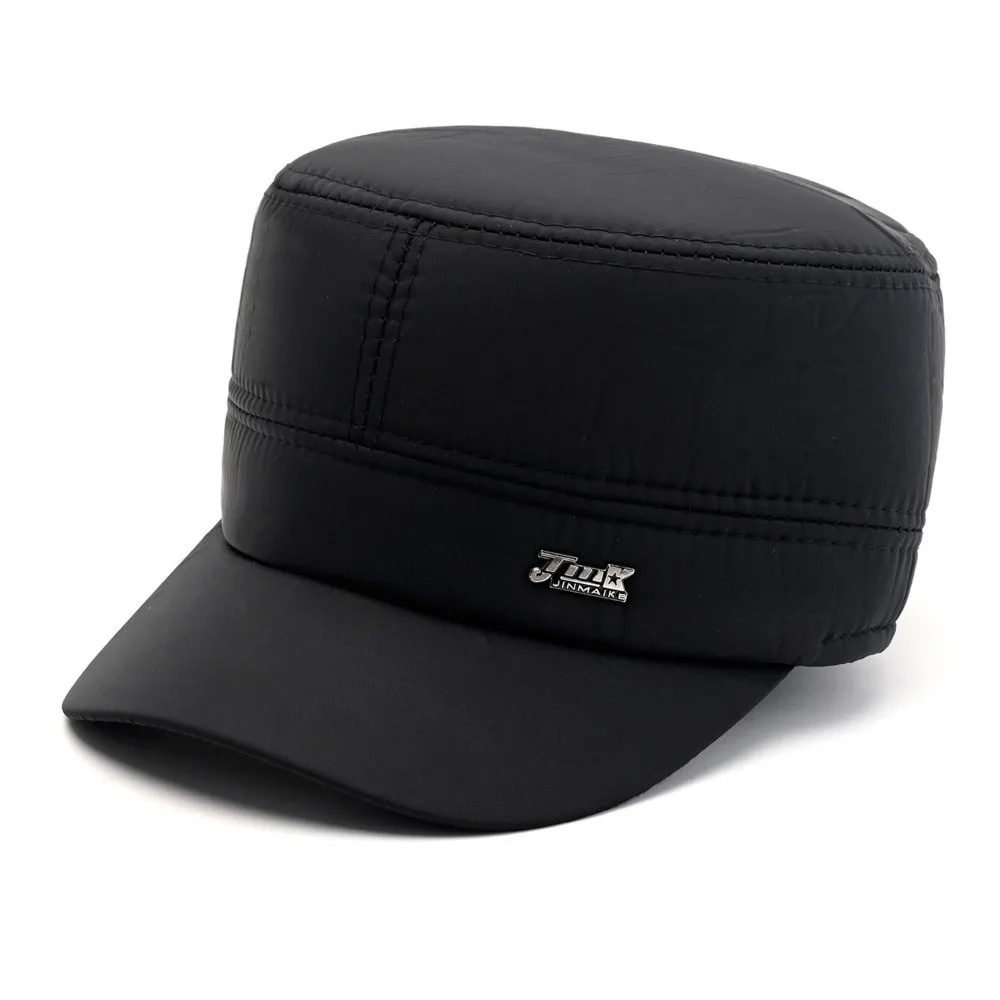 New Fleece Lined Men Flat Cap Thickened Cold Proof Gatsby Cap Ear Protection Cotton Fabric Elderly Men Hat Middle Aged Elder
