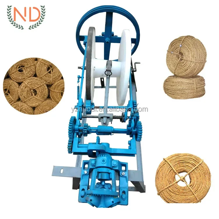 small 2 strands hay straw rope making knitting machine coconut fiber rope making machine