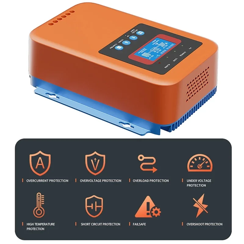 MPPT 60A/100A شاحن بالطاقة الشمسية تحكم 12V24V36V48V60V بلوتوث واي فاي وحدة تحكم بالطاقة الشمسية منظم ل Lifepo4 ليثيوم هلام حمض
