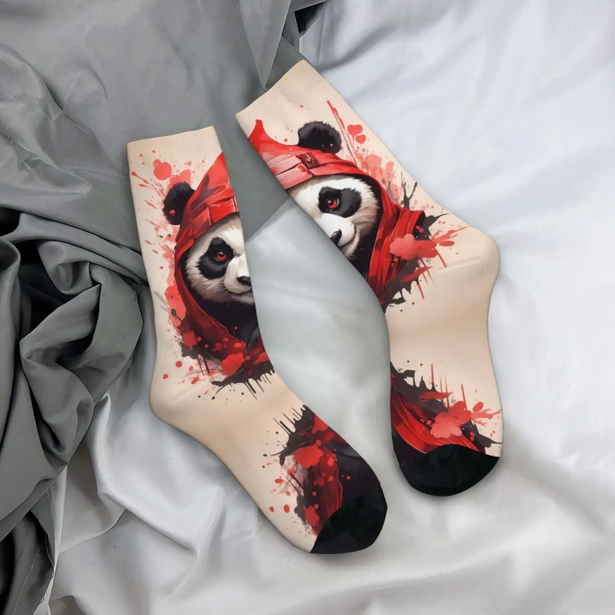 Kaus kaki Unisex motif hewan, singa, harimau, gorila, kaus kaki lari motif 3D, kaus kaki gaya jalanan