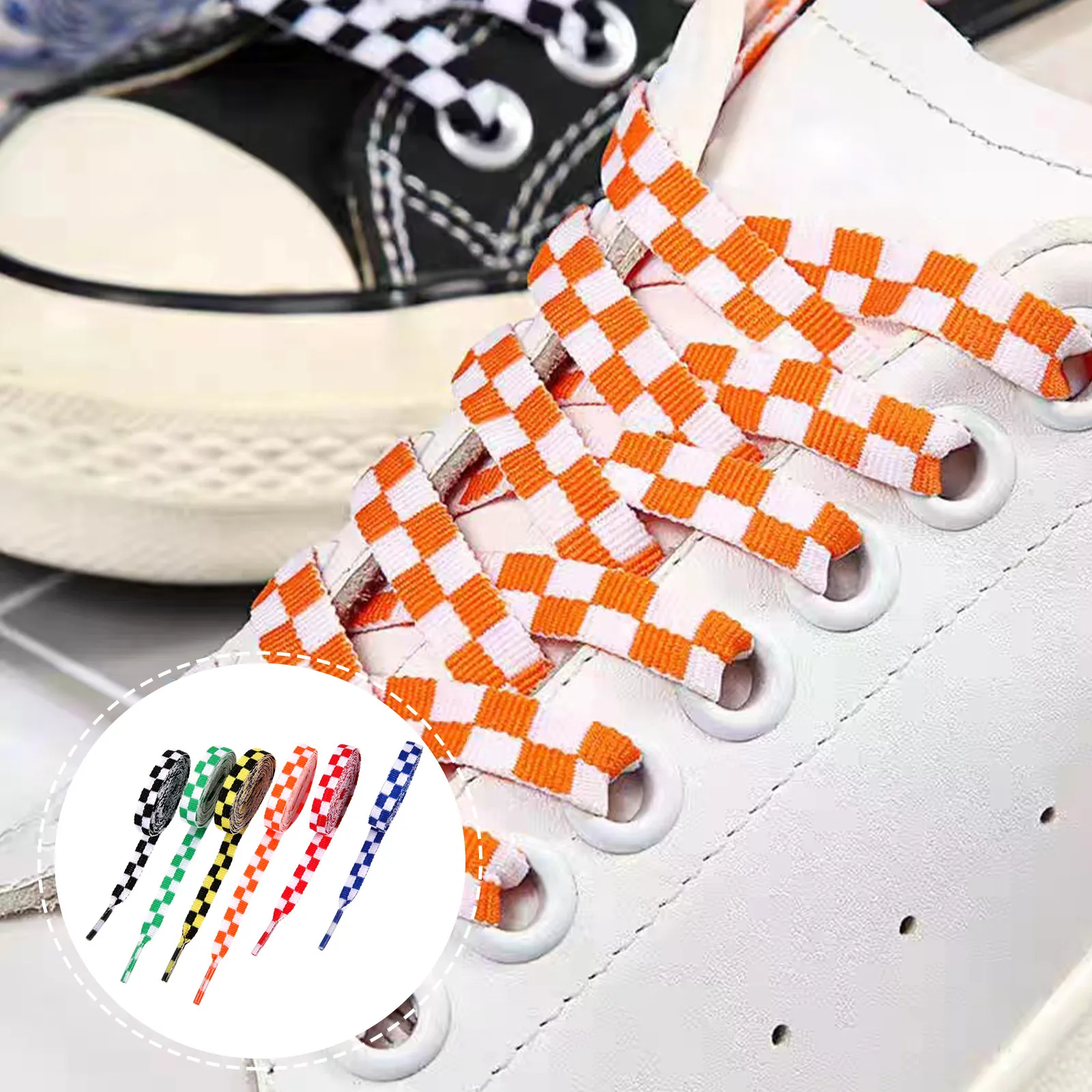12Pairs Trendy Flat Shoe Laces Polyester Wear Resistant Shoelaces for Sneakers Women Shoes Casual Footwear Decorative