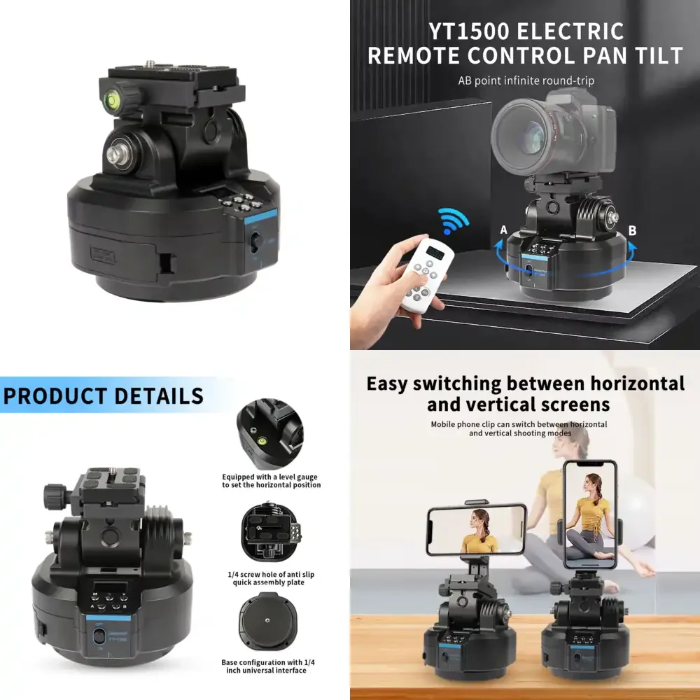 Desiontal YT-1500 Pan Tilt Motorized Panoramic Head Stabilizer Remote Control for Camera DSLR Shooting Video Photography