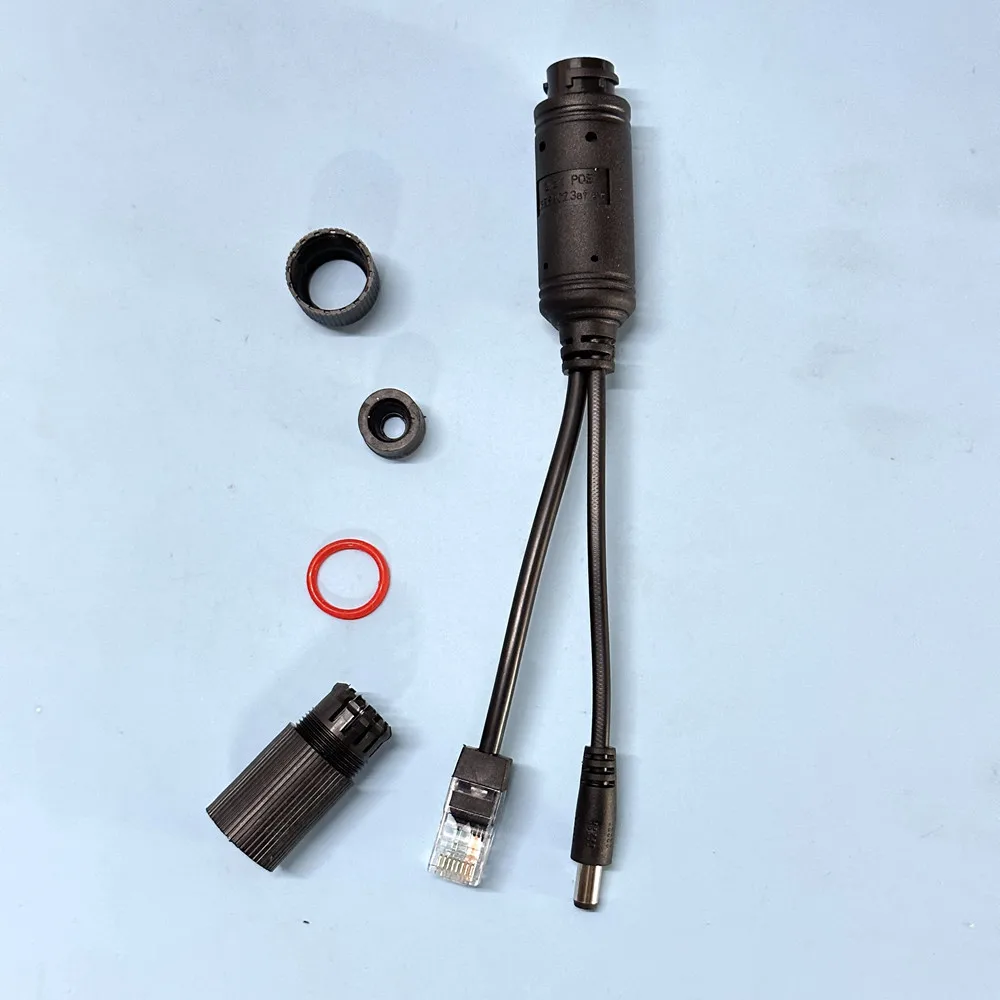 Waterproof POE Splitter Adapter Cable 48V to 12V Outdoor Standard Power Adapter Cable Supply Injector for IP Camera