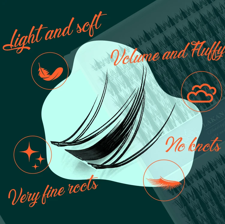 640 ชิ้น 80D 100D Pestañas Racimo Postizas Natura Cluster Lashes Fox Manhua Eyelash Cluster มังงะ Fluffy Diy Lash กลุ่มหนังสือ