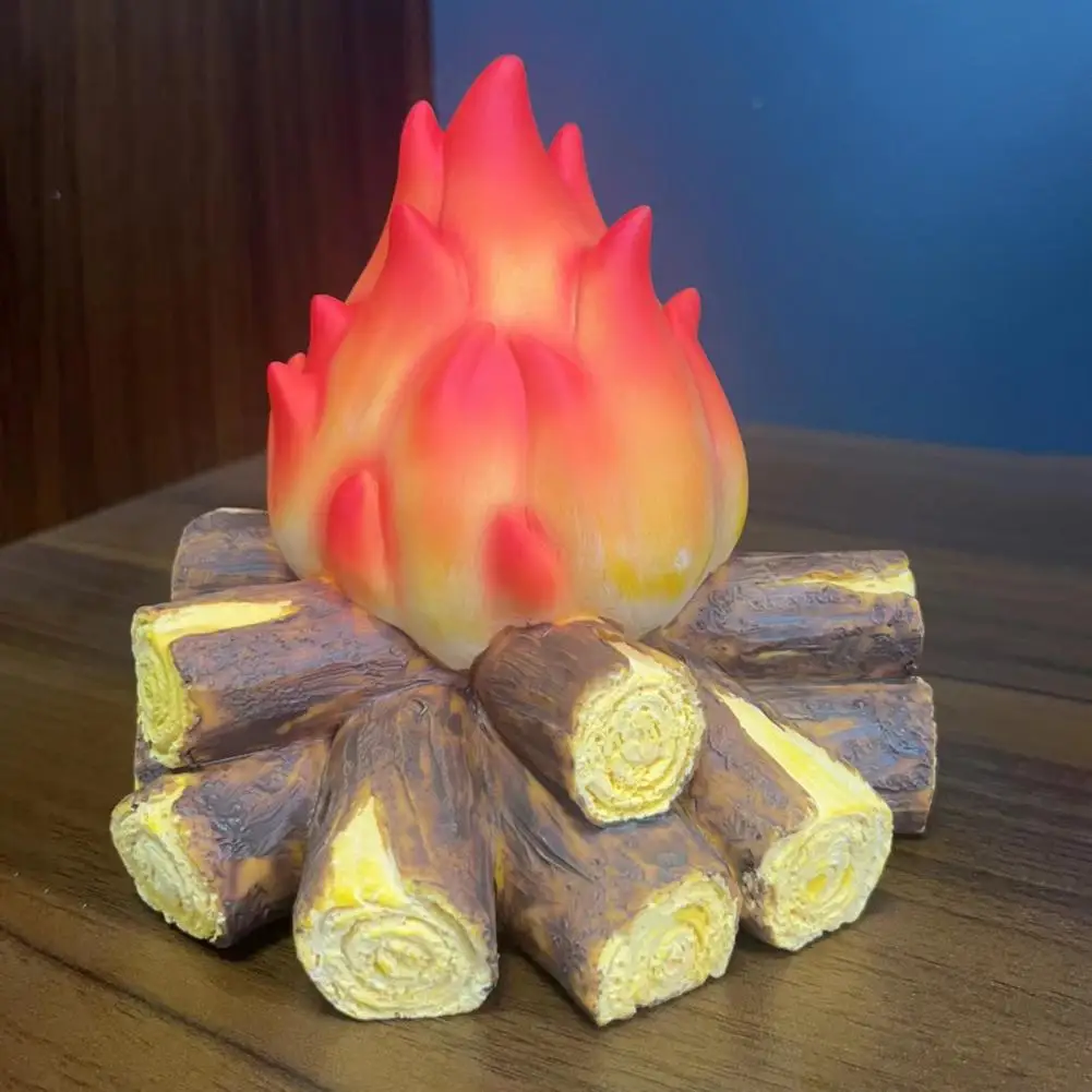Simulated Flame Lamp Portable Flickering Flame Led Light Adjustable Brightness Fake Campfire Night Lamp 3d Electric Fireplace