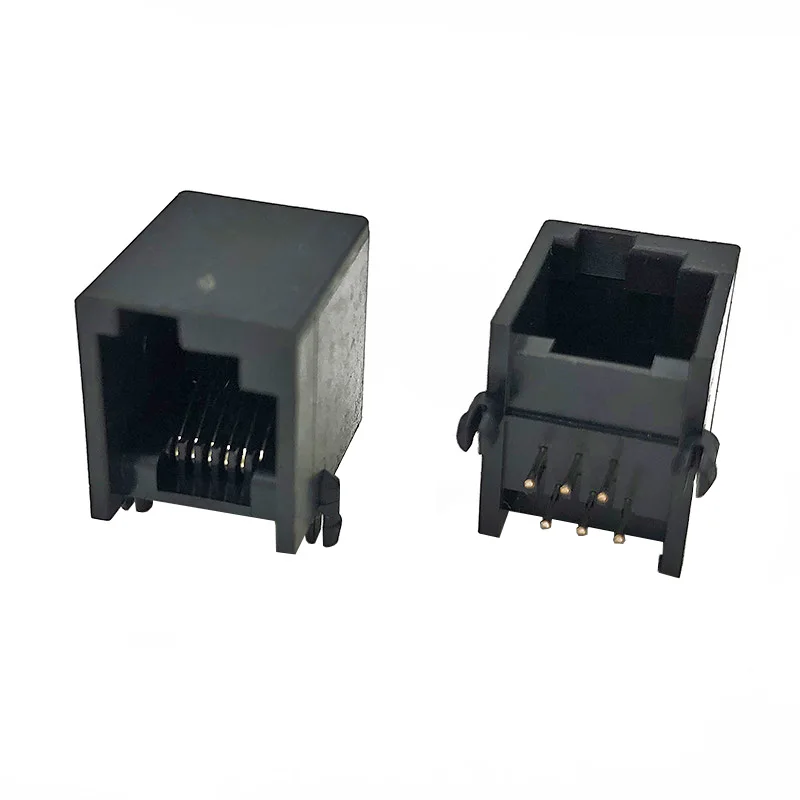 20PCS 5523 socket with left earless left locking position left skewed left deviated RJ12 socket without edge 6P6C interface