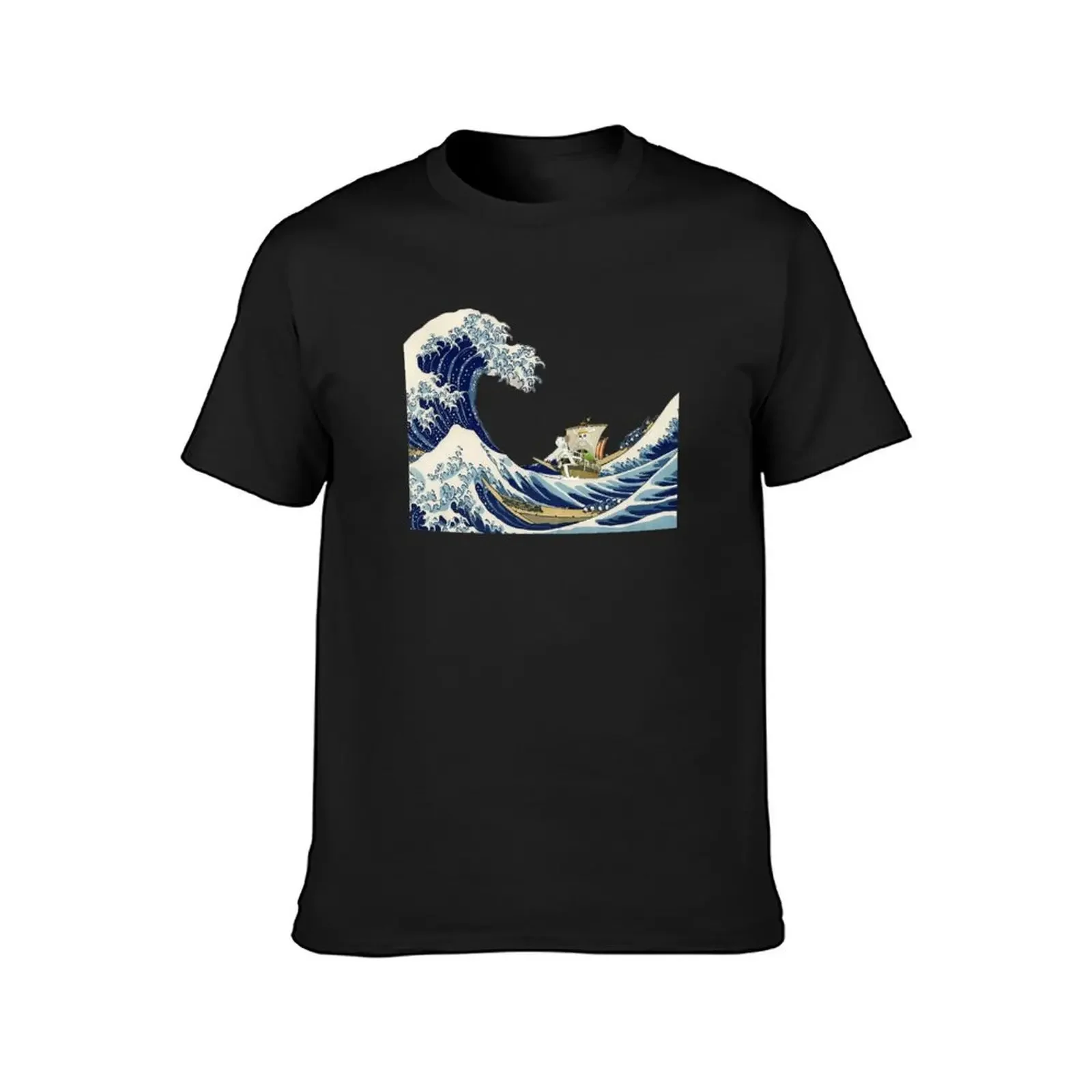 Going Merry Wave T-Shirt animal prinfor boys blacks Short sleeve tee men clothes