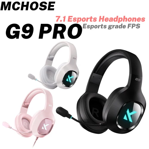 Imagen 1 del producto MCHOSE G9 Pro auriculares inalámbricos para juegos trimodos sonido envolvente 7,1 auriculares deportivos electrónicos micrófono con cancelación de ruido baja latencia ligero