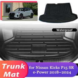 Car Trunk Mat for Nissan Kicks P15 SR e-Power 2018~2024 2019 2020 Luggage Waterproof Rug Cargo Boot Pad Liner Cover Accessories
