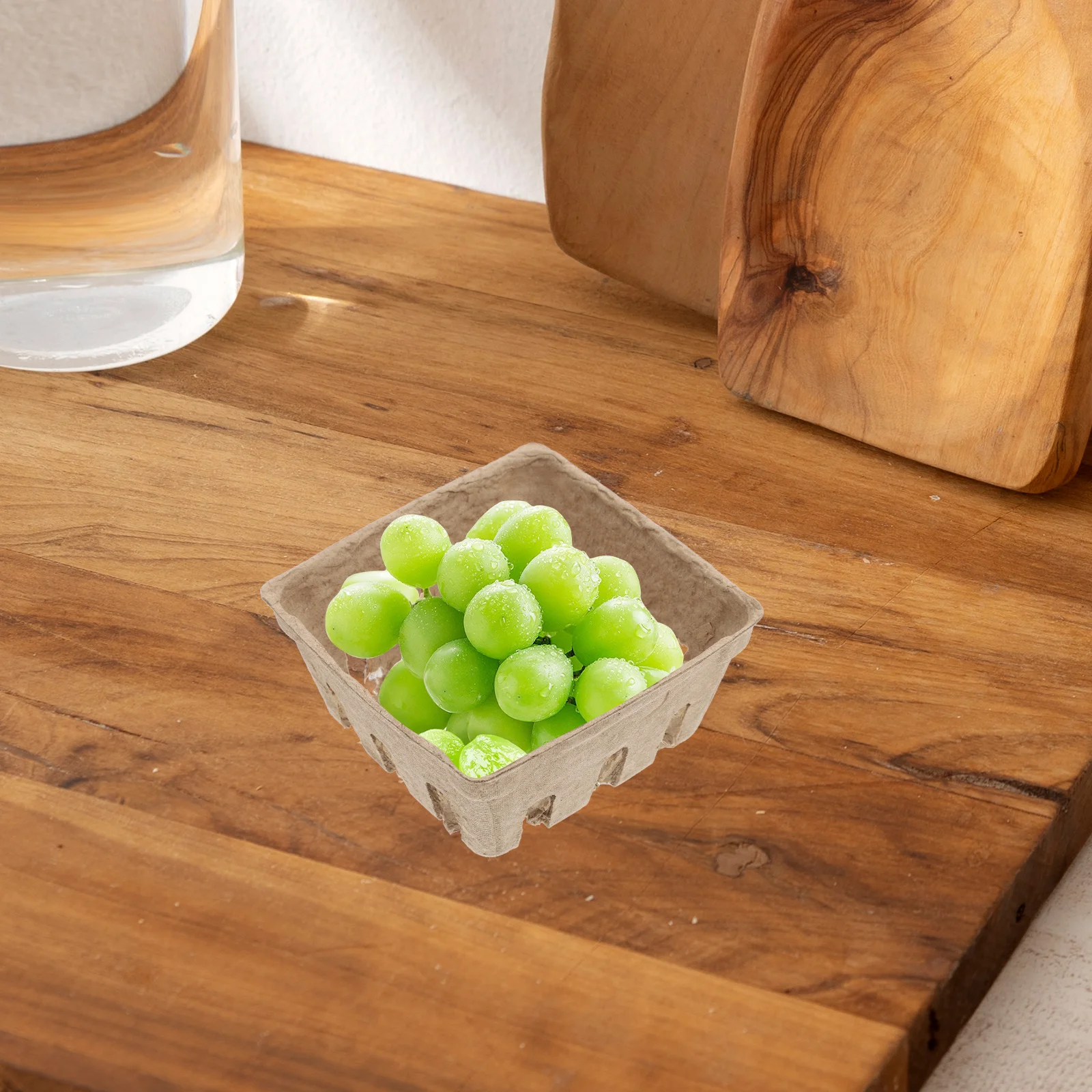 

24pcs Fruit Packaging Box Ventilated Pulp Fiber Berry Containers Market Basket Storage Trays For Strawberries Blueberries