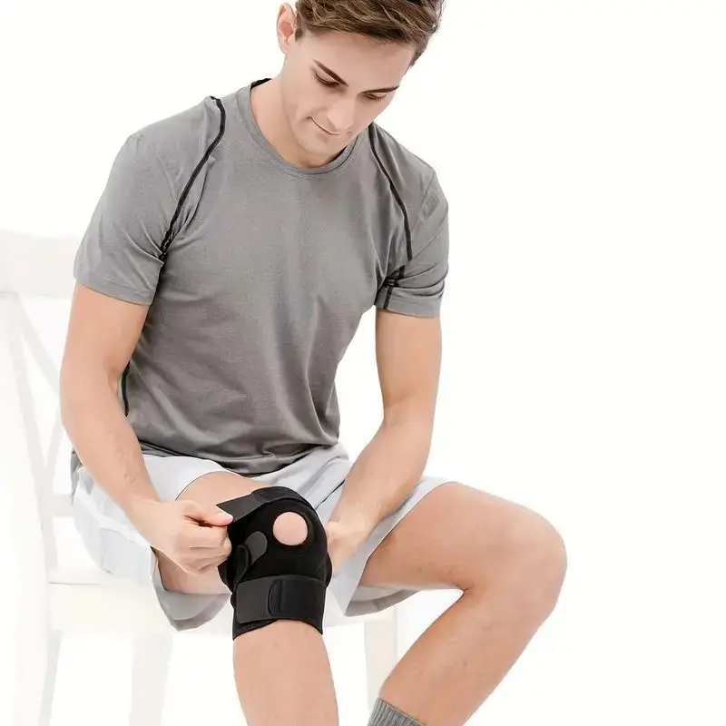 Tcare 1 PCS Sports Kneepad Double Patellar Knee Patella Tendon Support Strap Brace Pad Protector Open Knee Wrap Band Fit ness Me