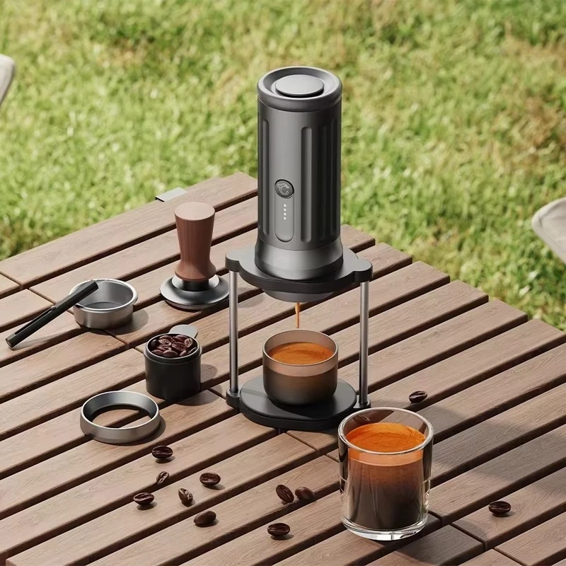 

Portable Espresso Machine Self-heating Car Coffee Machine Compatible with Ground Coffee and Capsules Suitable for Travel, Office