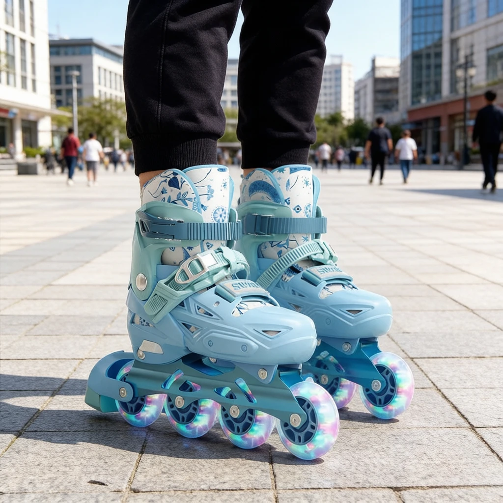 Adjustable Inline Skates for Beginners, Professional Roller Skates with Brake, Comfortable Breathable with Strong Load Capacity
