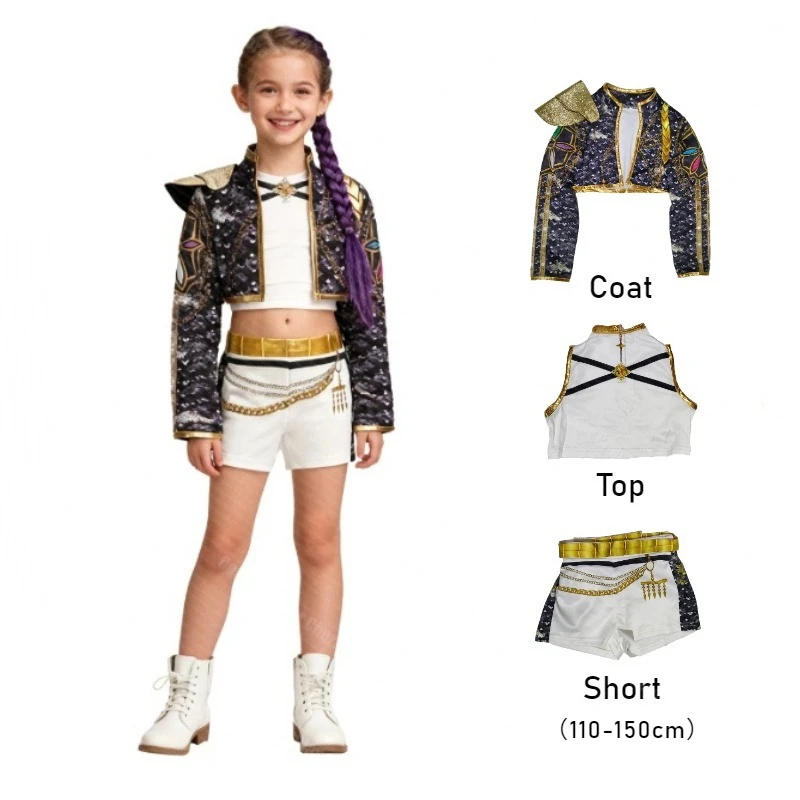 أزياء فتاة ثلاثية الأبعاد مطبوعة لومي ميرا زوي التأثيرية ، أزياء أداء المسرح Caçador de Demônys ، مجموعة حفلات الهالوين #2