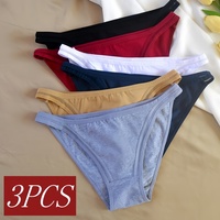 3Pcs/Set Cotton Panties For Women Low Rise Briefs Female Underpants Sexy Lingerie Seamless Underwear Breathable Pantys M-XL