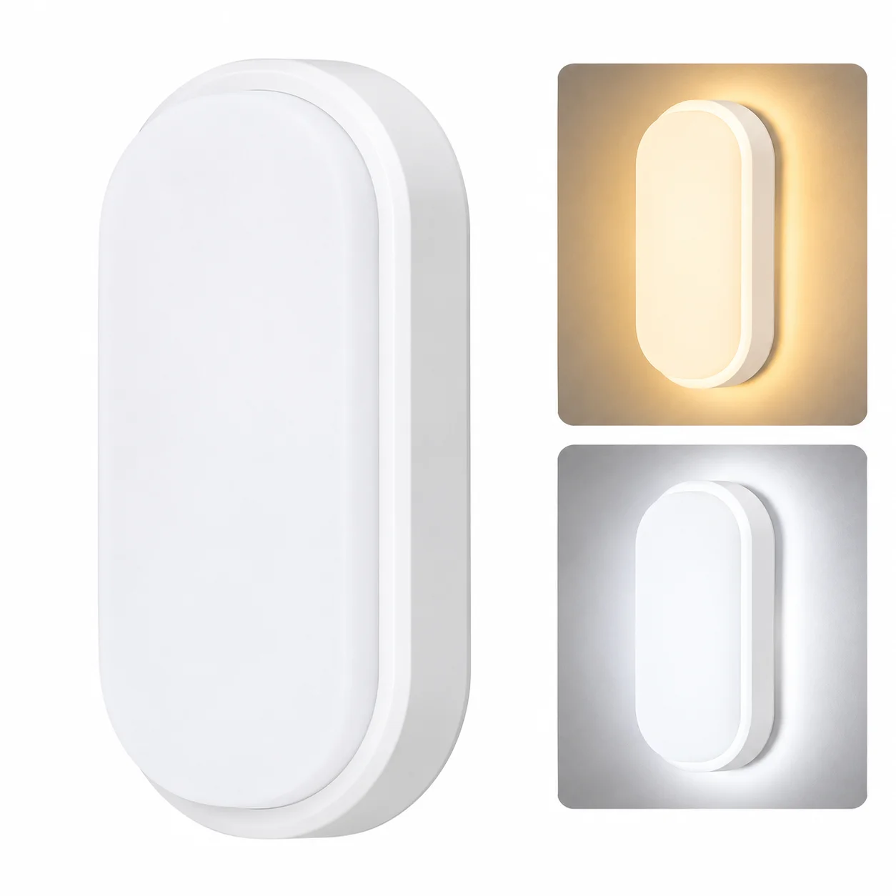 JOYINLED Modern Oval LED Wall Light, White Indoor Wall Sconce, Soft Ambient Lighting for Bedroom Hallway Living Room, Home Decor