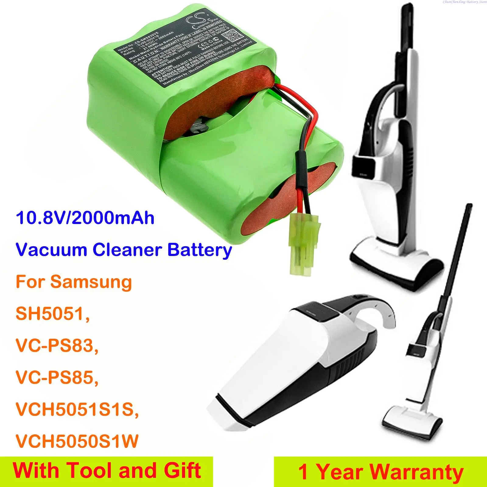 OrangeYu  2000mAh Vacuum Cleaner Battery DJ96-00041B for Samsung SH5051, VC-PS83, VC-PS85, VCH5051S1S, VCH5050S1W