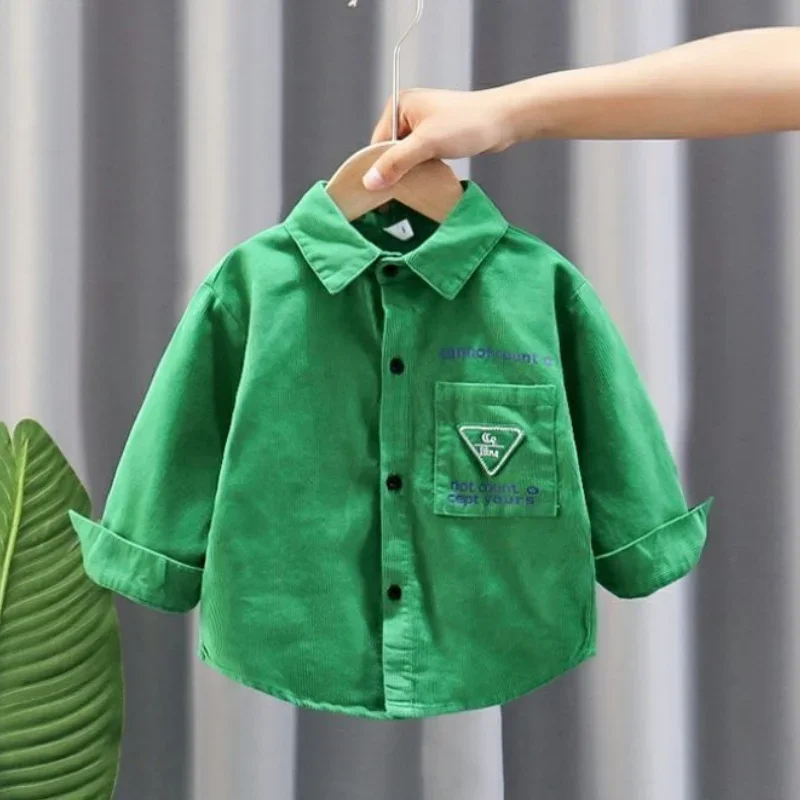 

Boys Baby's Kids Blouse Coat Jacket Outwear Cotton 2024 Green Spring Autumn Shirts Outwear Teenagers Overcoat Children's Clothin