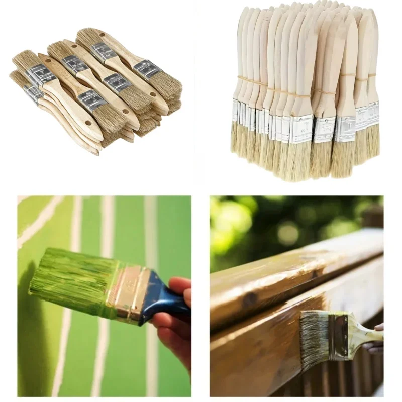 Thick-Wooden handles pig mane brushes, suitable for art, handicrafts, plastering, painting, glue application, cleaning brush