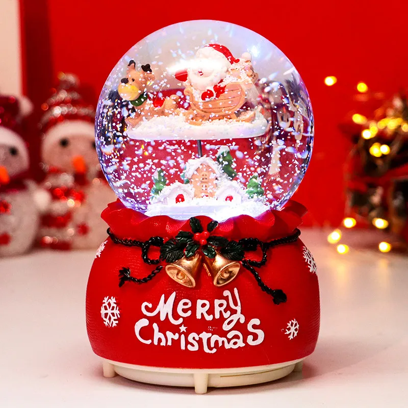Creative Christmas Tree Atmosphere Decoration Ornament Crystal Ball Music Box Exquisite Christmas Holiday Gift