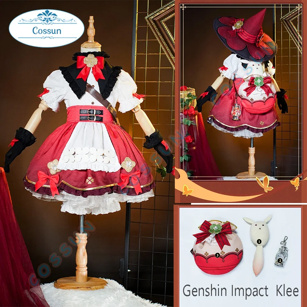 

Game Genshin Impact Klee Little witch Children Cosplay Costume Sweet Lovely Uniforms Activity Party Clothing