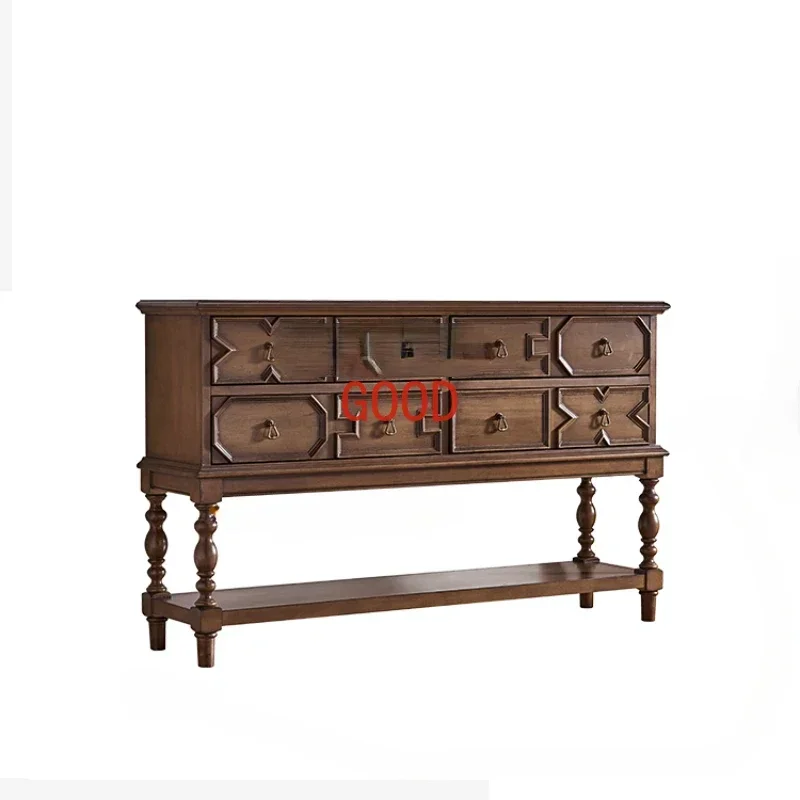 

Retro Entrance Cabinet Door-to-Door Living Room Solid Wood Sideboard Door Partition Wall Storage Cabinet furniture