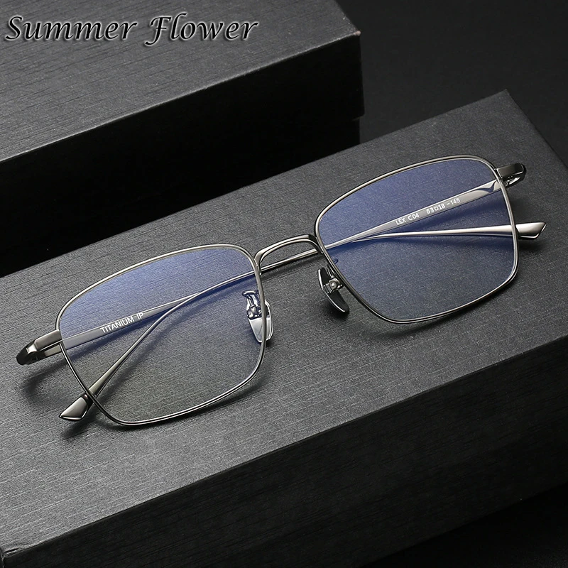 Men Glasses Super Quality Eyewear Pure Titanium Square Shape Frame Male Myopia Presbyopia Farsight Lenses Glasses Minus