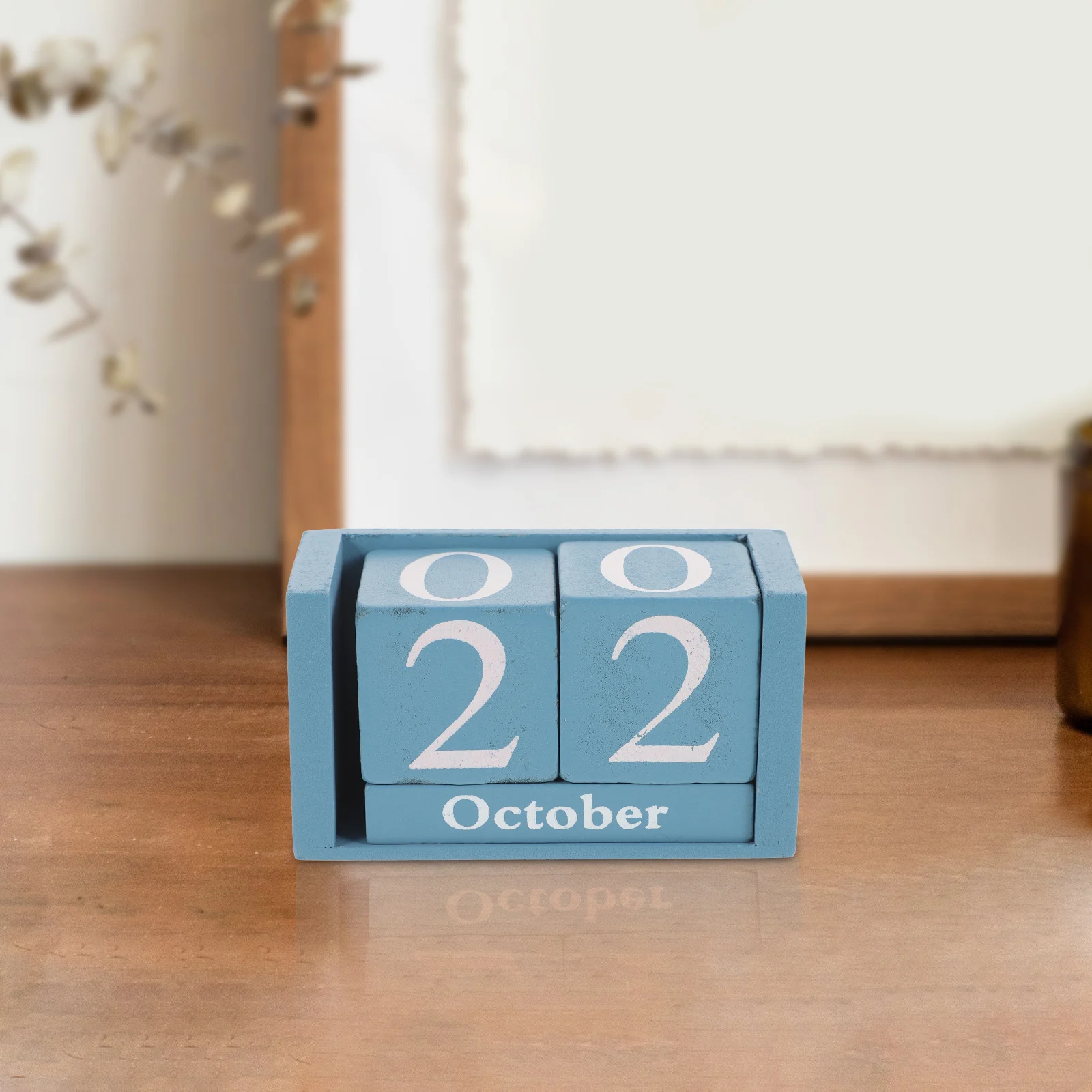 

Wooden Block Office Decor Standing Desk For Home Classroom Study Rustic Perpetual Calendar Countdown Schedule Household Tabletop