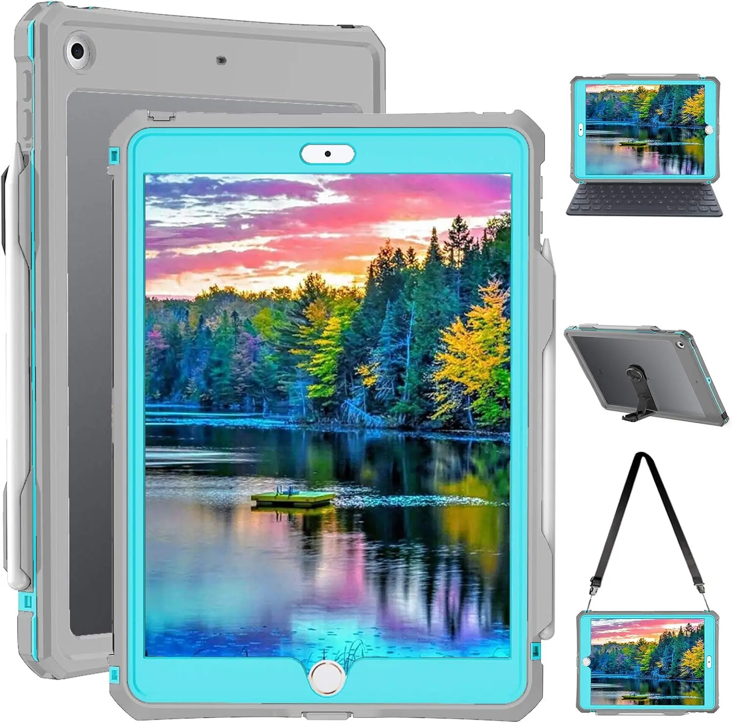 

Waterproof iPad 10.2 Case with Built-in Screen Protector, Full Body Shockproof Protection for iPad 9th/8th/7th Gen