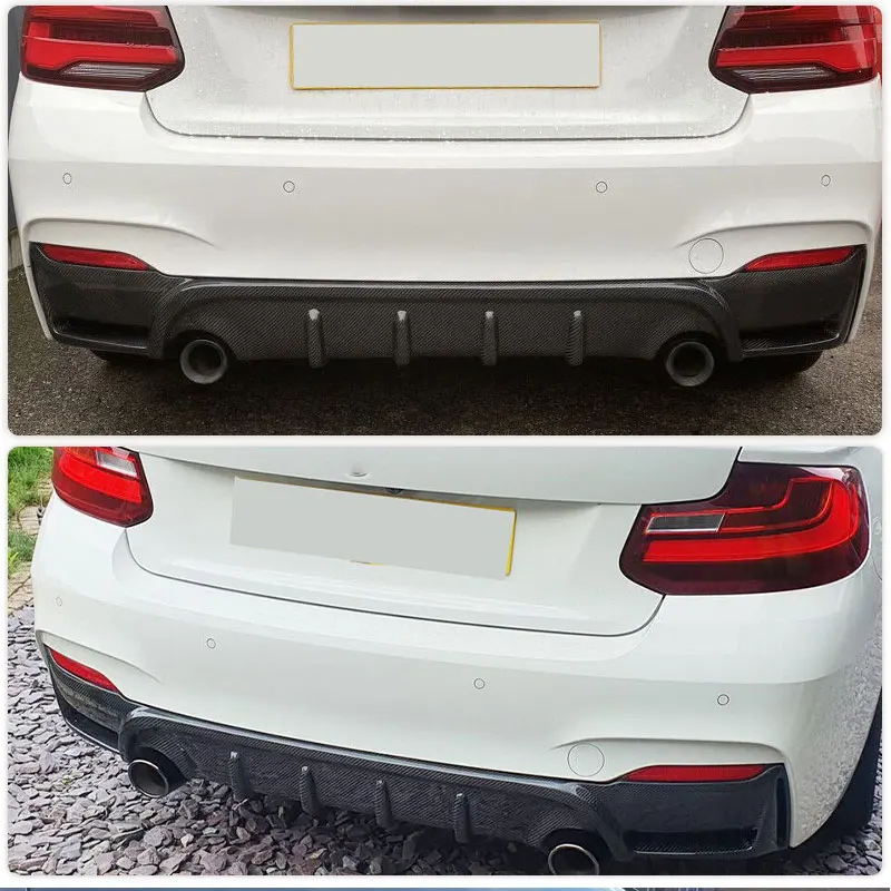 Alerón de labio difusor de parachoques trasero de coche para BMW Serie 2 F22 F23 M Sport 2 puertas 2014-2017 difusor trasero de fibra de carbono