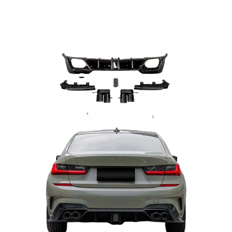 

Genuine Rear Diffuser For 2020+ 3 Series G20 G28 320i 325i 330i upgrade M3 rear bumper lip exhaust tips Racing Rear diffuser