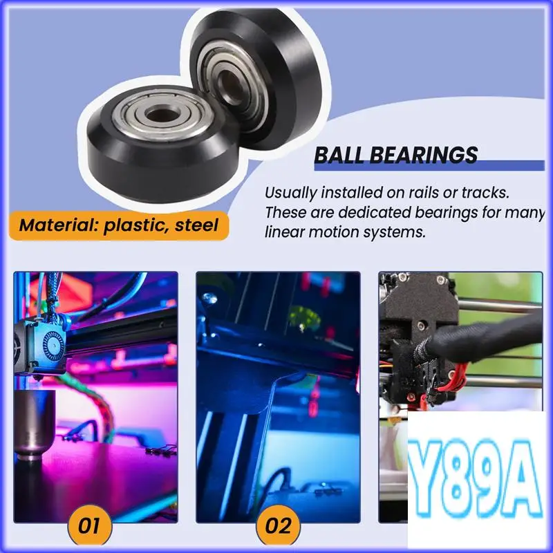 

GO-20Pcs/Slot POM Plastic Wheel Pulleys Ball Bearings 625ZZ 3D Printer Parts Round Idler Gear Perlin Part V 3D Printer Accessori