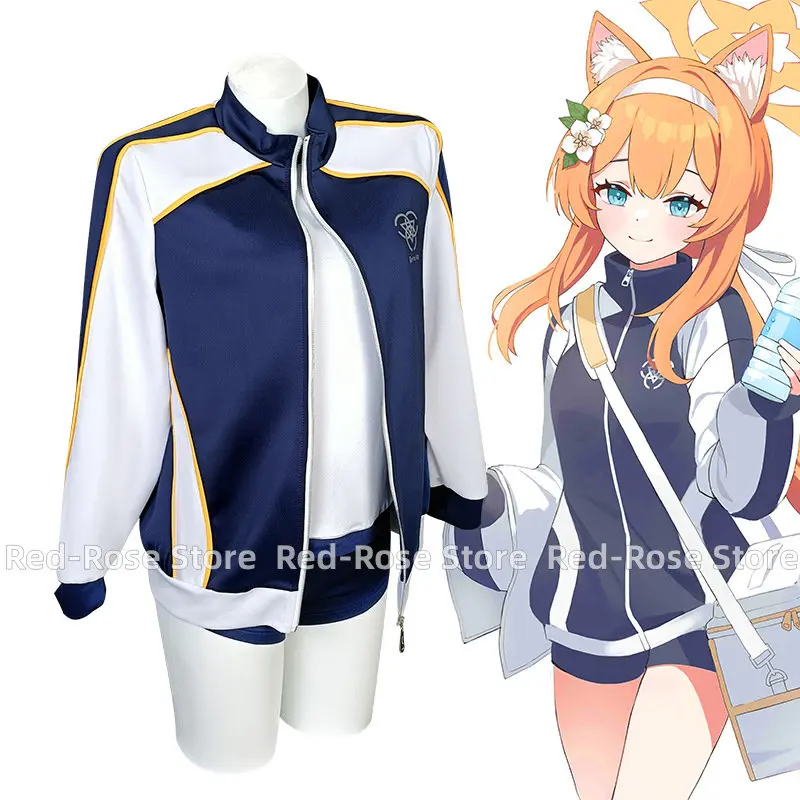 

Game Blue Archive Tadaraku Mari Cosplay Costume Women Sport School Uniform Cute Gym Outfits Jacket T-shirt Pants Party Clothes