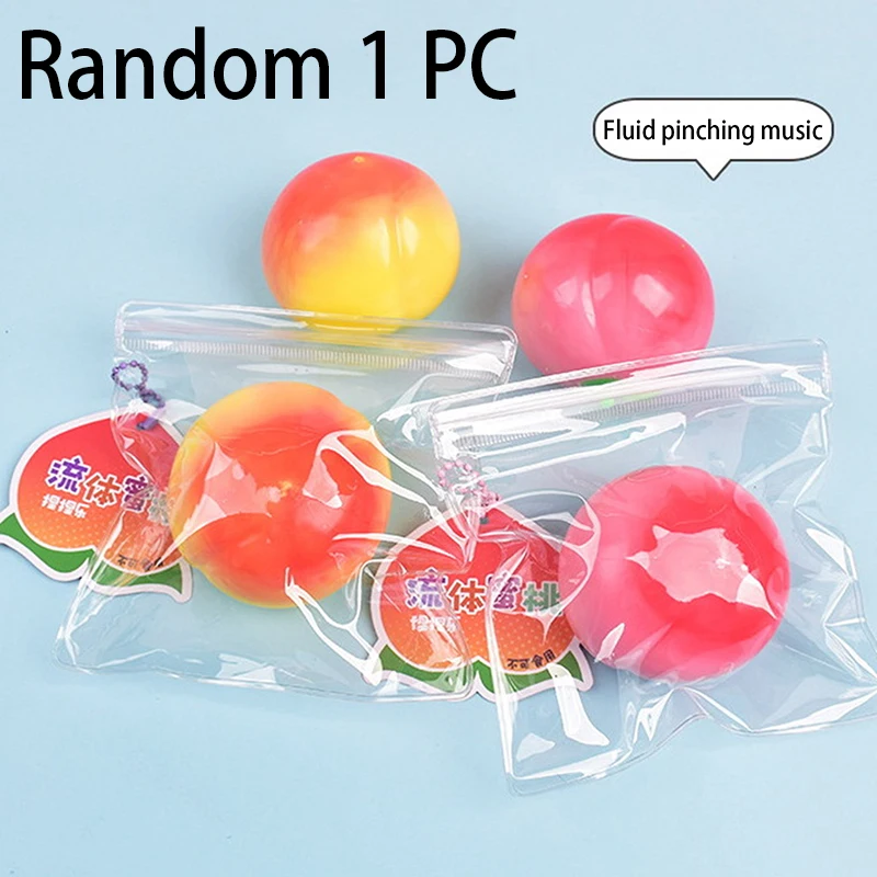 1pcs Simulated Fruit Peach Plastic Fluid Slow Rebound Pinch Music Decompression Vent Toy Squishy Props