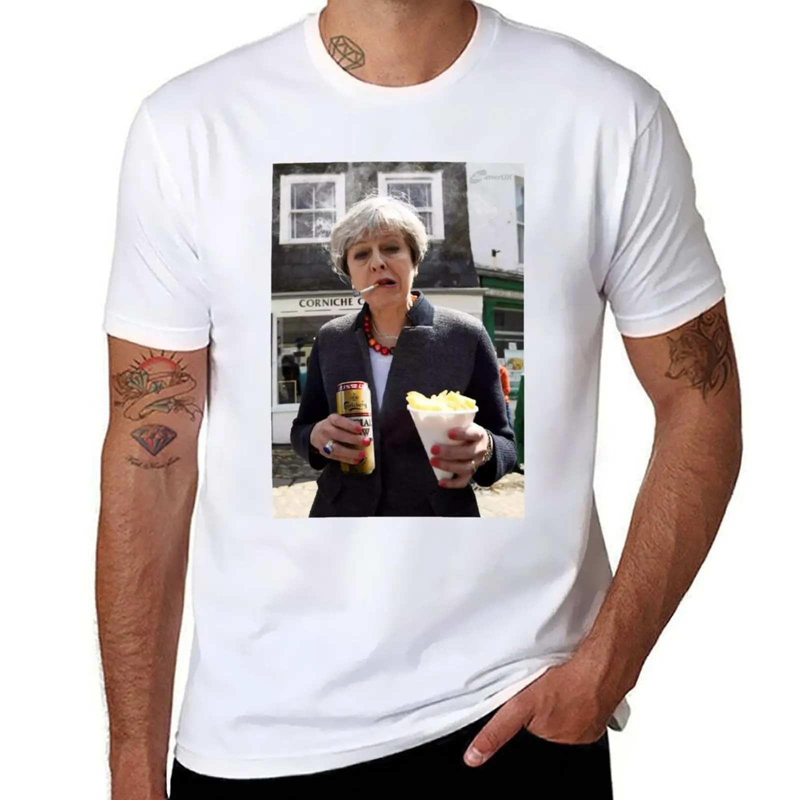 

Theresa May - Enjoying some time off T-Shirt funny t shirts dark humor man t shirts for men casual T-Shirt