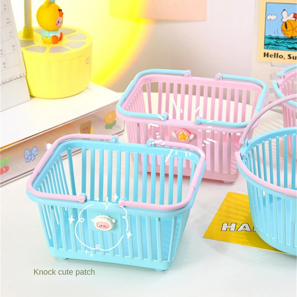 Macaroon Color Storage Basket Stackable Storage Durable 62g Resin Household Accessories Small Carrying Basket Folding