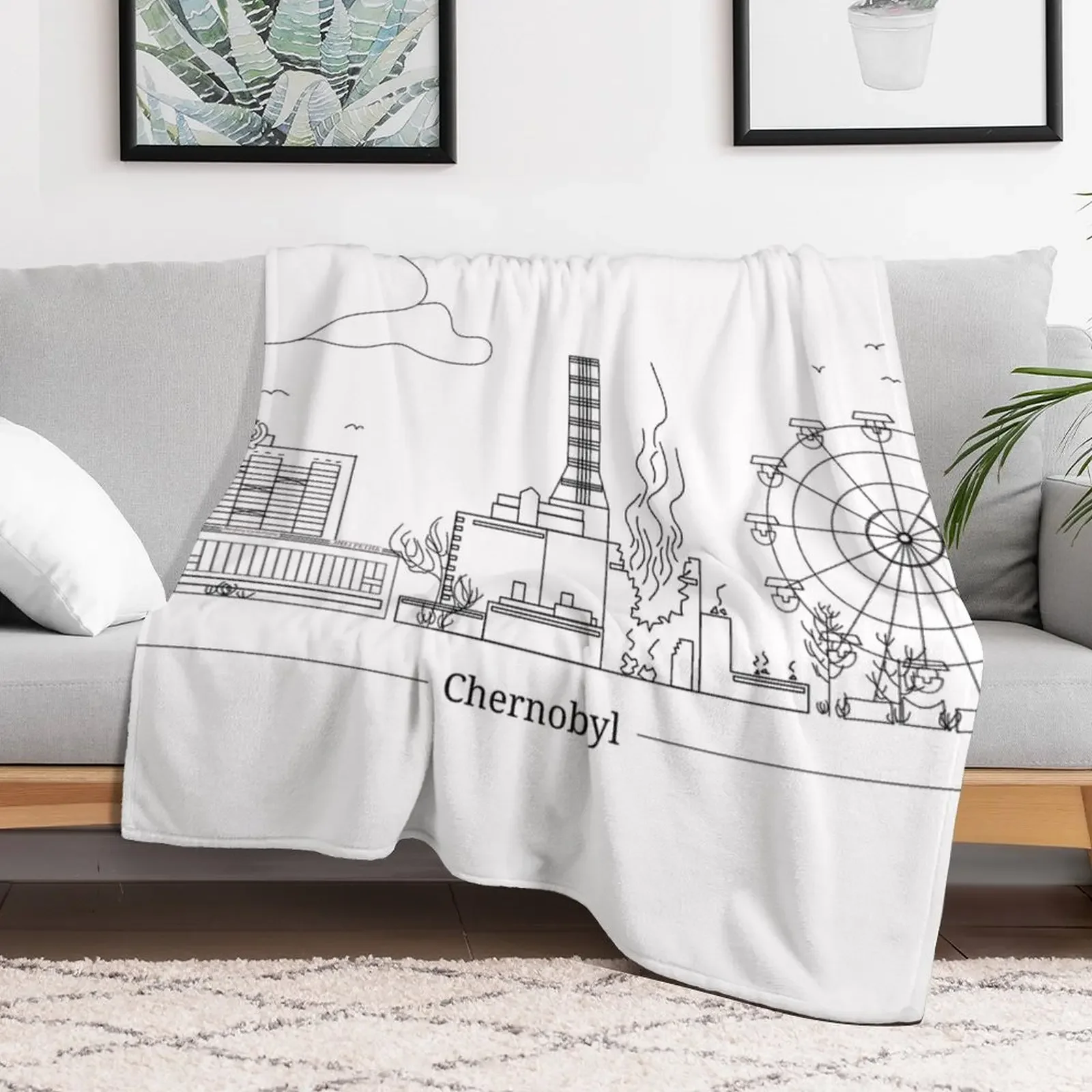 Panorama of the Chernobyl nuclear power plant Throw Blanket Summer Cool Breathable Blanket for Sleeping