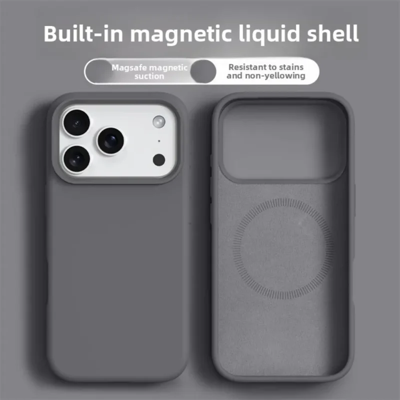 

Magnetic Phone Case For iPhone 17 16 Pro Max Liquid Silicone Cases For iPhone17 16 Pro Max 17Pro Air Soft Bumper Cover