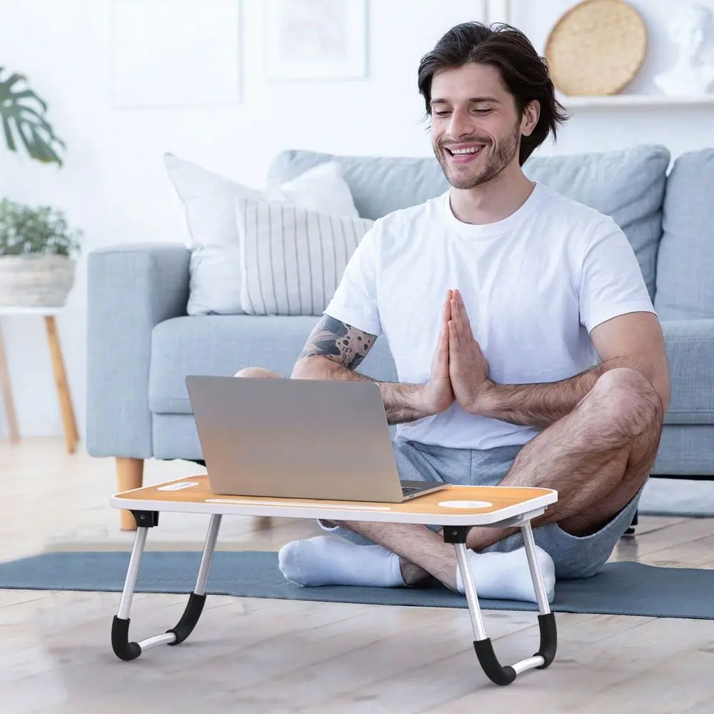 

Lap Desk, 23 Inch Portable Wood Black Laptop Bed Desk Lap Desk With Cup Holder, For Working Reading Writing, Eating, Watching M
