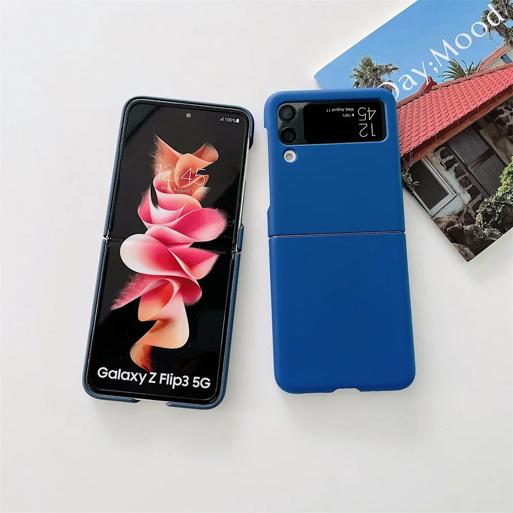 For Samsung Galaxy Z Flip 4 3 5 Candy Pure Color Case For Samsung Z flip5 flip3 ZFlip 5 4 3 ZFlip4 Ultra Thin Hard PC Back Cover