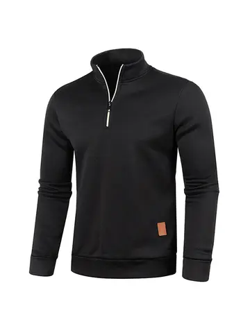 Men Sweatshirts Spring Thicker Pullover Half Zipper Pullover for Male Hoody Outdoor Sweatshir Autumn Solid Color Turtleneck Swea