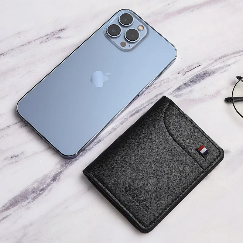 Dompet Pria Dompet Pendek Tempat Kartu Dompet Kulit Lembut Bisnis Multi Kartu Tipis Modis untuk Pria Dompet Koin Bolsa Feminina