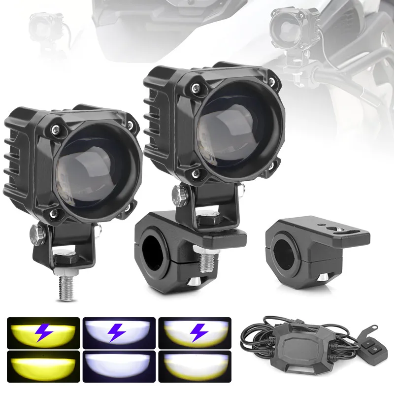 

Светодиодные прожекторы для мотоциклов, мини-линза для грузовиков, автомобилей, квадроциклов, внедорожников, мотоциклов, 12 В-48 В, мигающие вспомогательные светодиодные фары, противотуманные фары для вождения