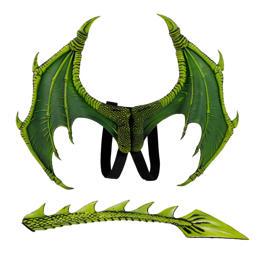 

Cosplay Dragon Wings Kids Clothes Make up Costume Artificial and Tail Accessory Child