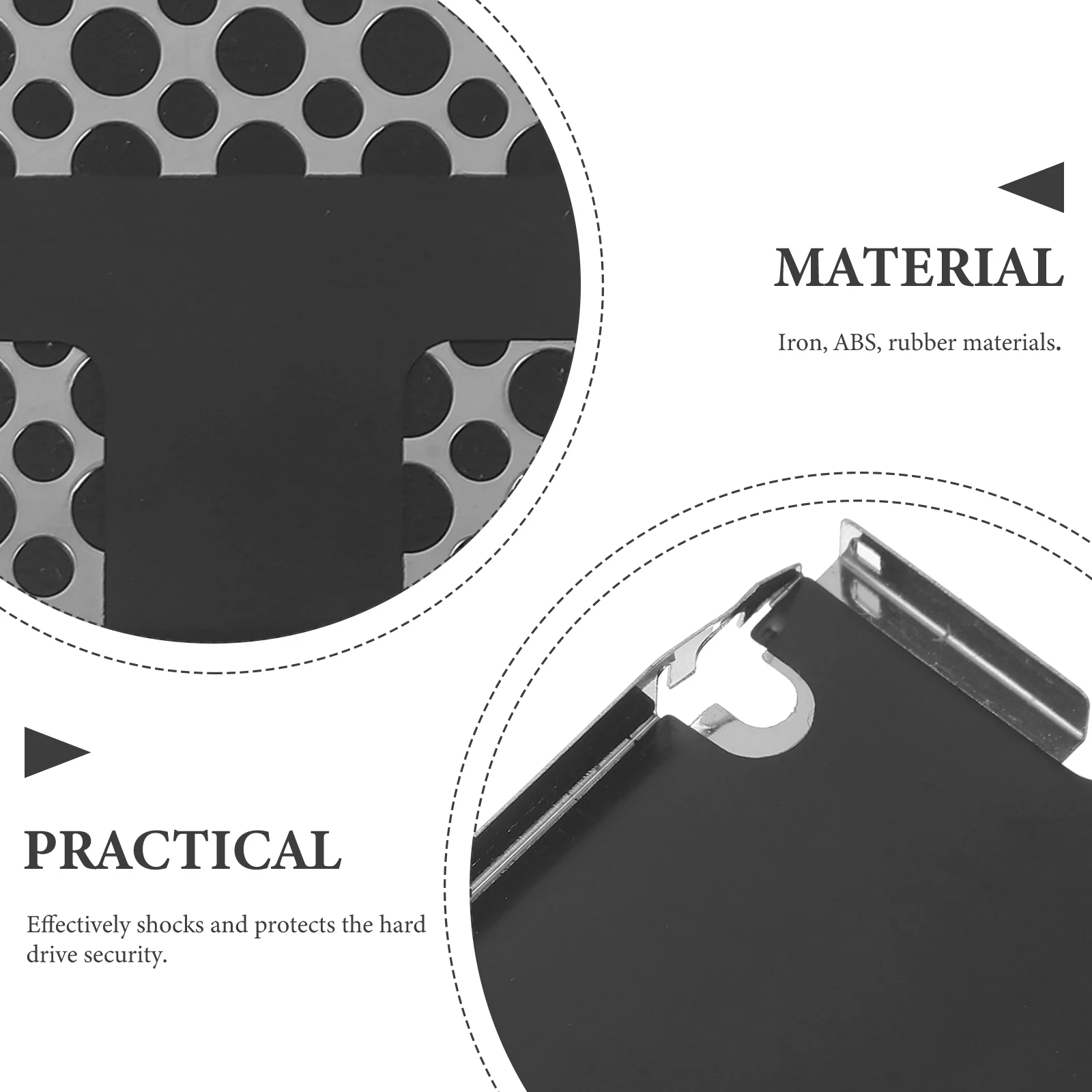 

Hard Drive Bracket Rubber Guide Rail Cover Screws for Mounting Caddy Internal StorageAccessory